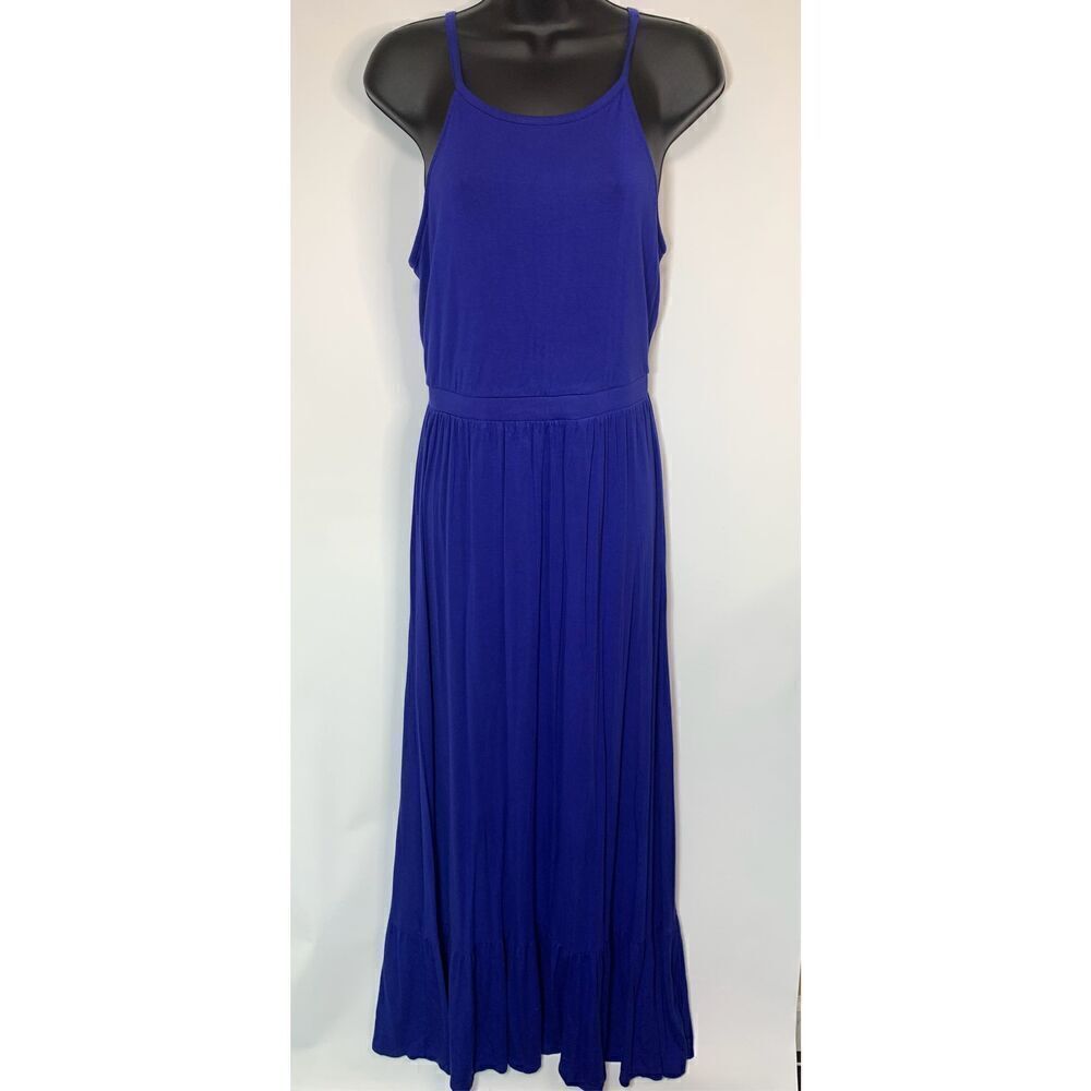 Old Navy Women's Sleeveless Lined Scoop Neck Maxi Dress Blue Size Medium